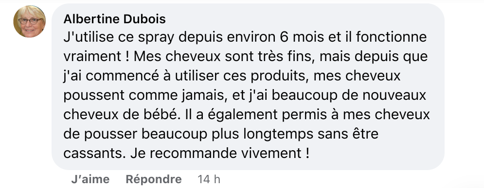 Facebook comment review about this moerie product