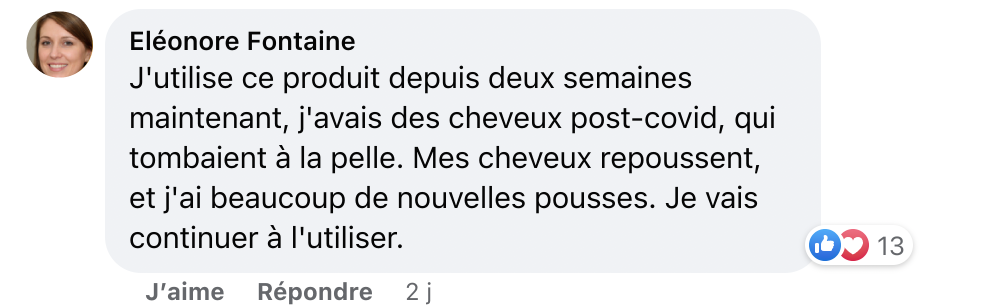 Facebook comment review about this moerie product