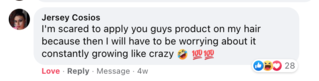 Facebook comment review about this moerie product