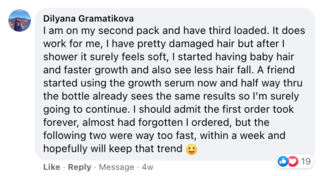 Facebook comment review about this moerie product