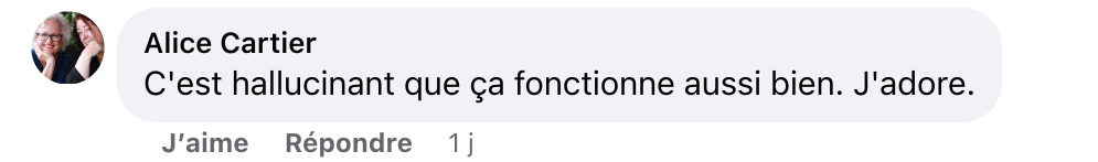 Facebook comment review about this moerie product