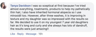 Facebook comment review about this moerie product