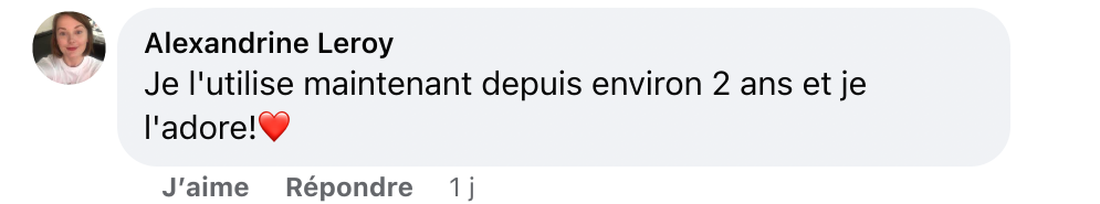 Facebook comment review about this moerie product