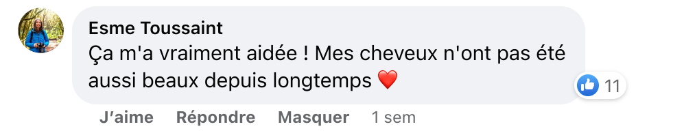 Facebook comment review about this moerie product