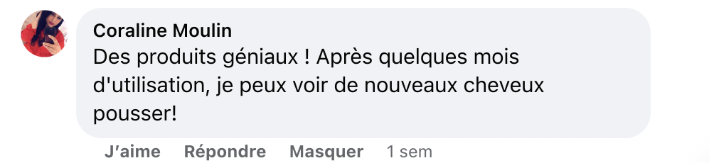 Facebook comment review about this moerie product