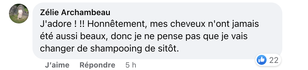 Facebook comment review about this moerie product