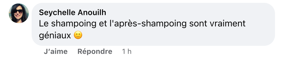 Facebook comment review about this moerie product