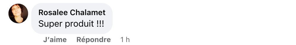 Facebook comment review about this moerie product