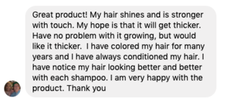 Facebook comment review about this moerie product