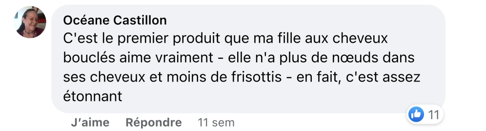 Facebook comment review about this moerie product