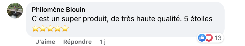 Facebook comment review about this moerie product