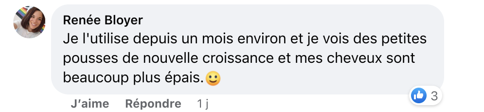 Facebook comment review about this moerie product
