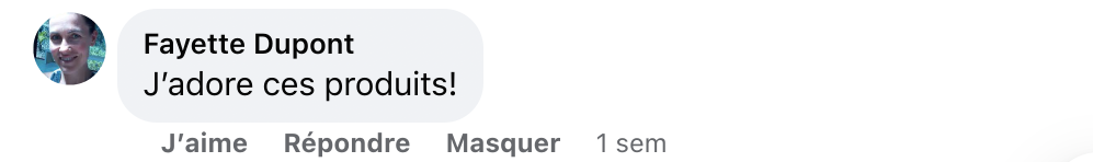 Facebook comment review about this moerie product