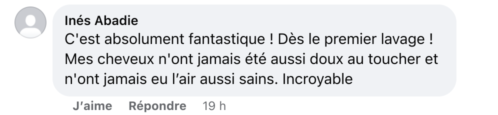 Facebook comment review about this moerie product