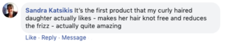 Facebook comment review about this moerie product