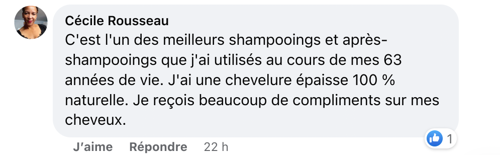 Facebook comment review about this moerie product