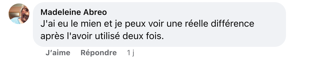 Facebook comment review about this moerie product