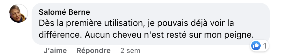 Facebook comment review about this moerie product