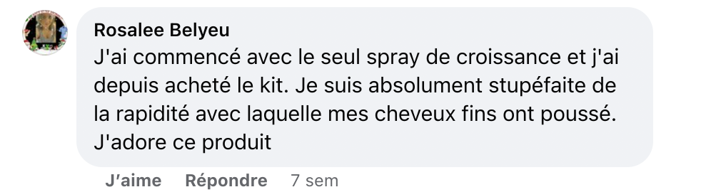 Facebook comment review about this moerie product
