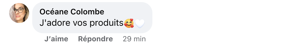 Facebook comment review about this moerie product