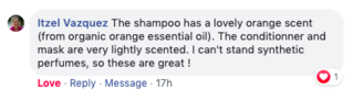 Facebook comment review about this moerie product