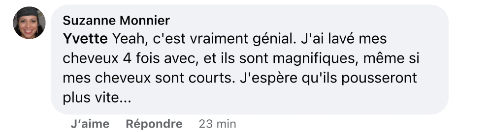 Facebook comment review about this moerie product