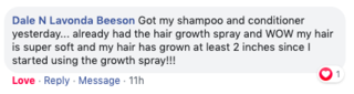 Facebook comment review about this moerie product