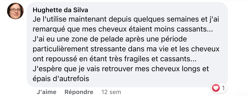 Facebook comment review about this moerie product