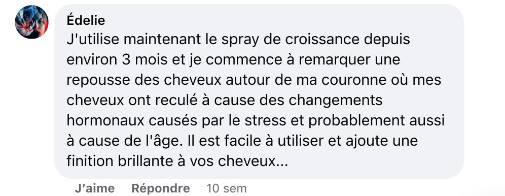 Facebook comment review about this moerie product