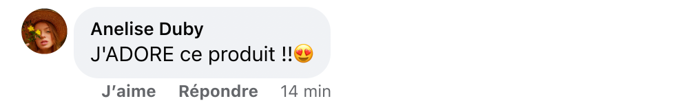 Facebook comment review about this moerie product