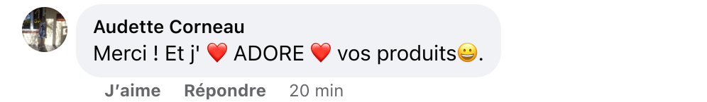 Facebook comment review about this moerie product
