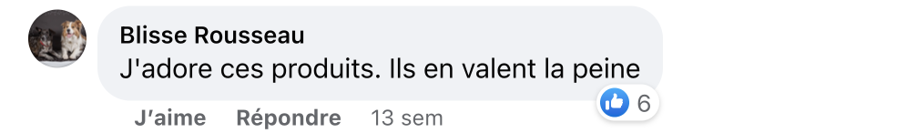 Facebook comment review about this moerie product