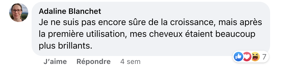 Facebook comment review about this moerie product