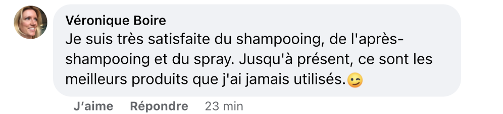 Facebook comment review about this moerie product