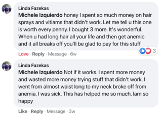 Facebook comment review about this moerie product