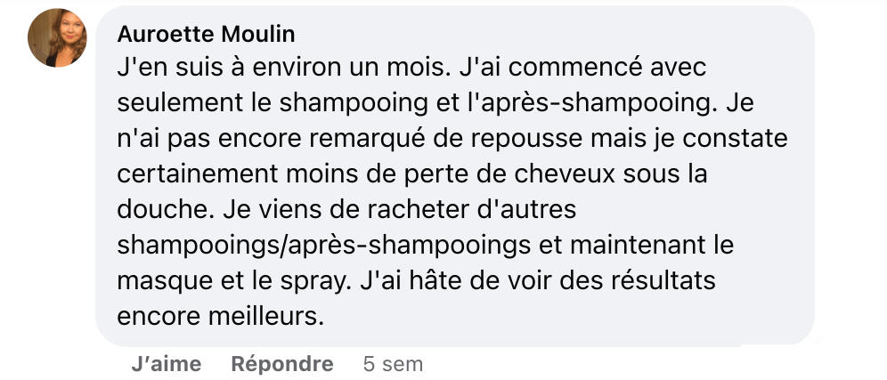 Facebook comment review about this moerie product