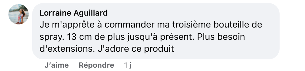 Facebook comment review about this moerie product