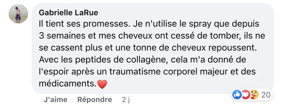Facebook comment review about this moerie product