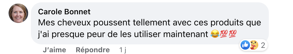 Facebook comment review about this moerie product